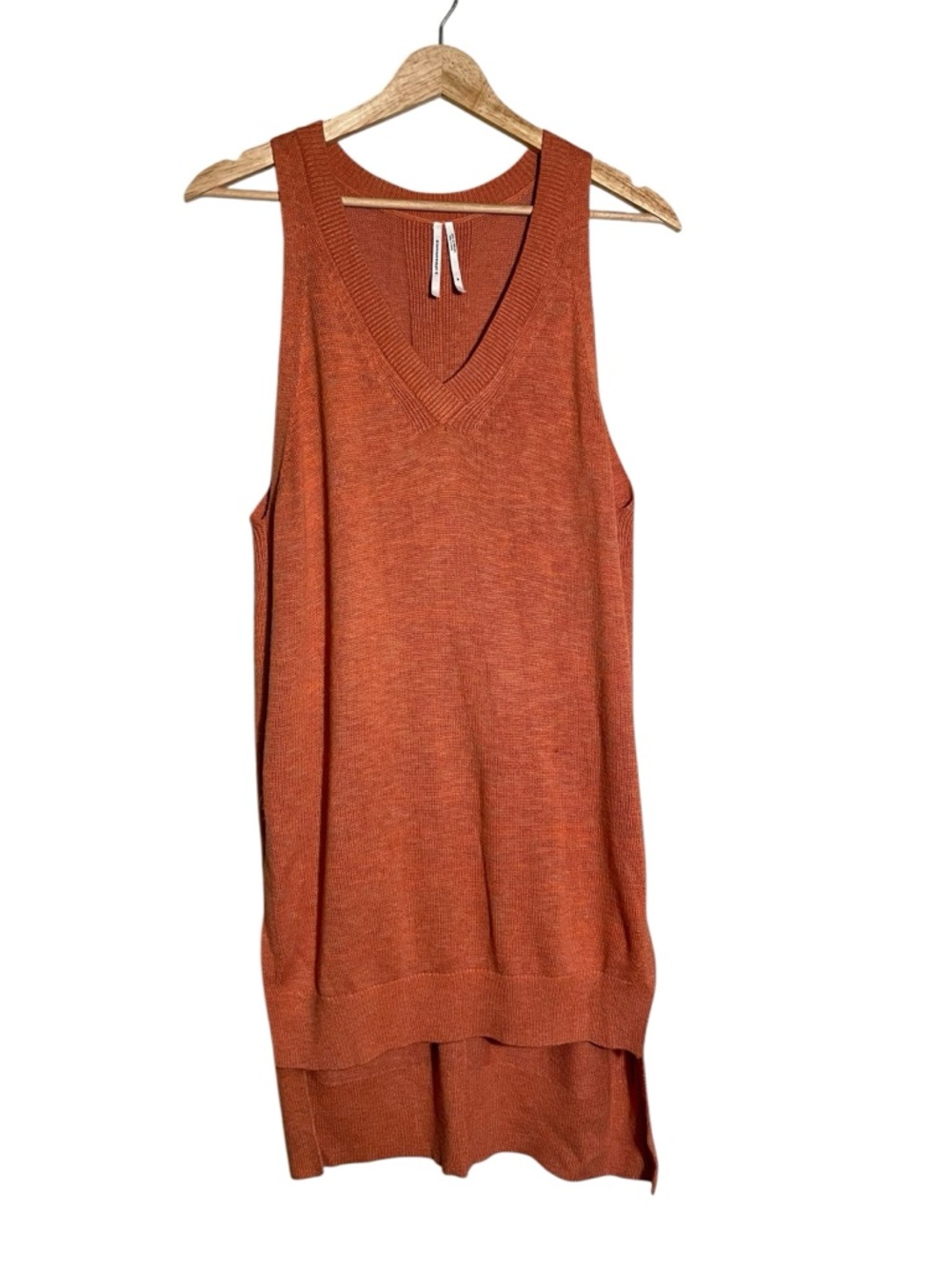 Anthropologie Rust Orange V-Neck Knit Tunic